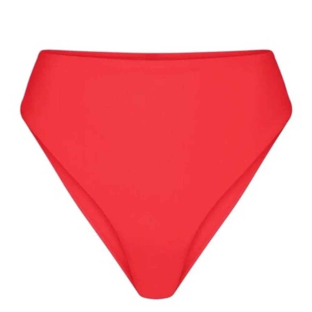 SKIMS Recycled Swim Mid Waist Bottom Ruby Red Bikini SW-MWB-0748 Womens Medium